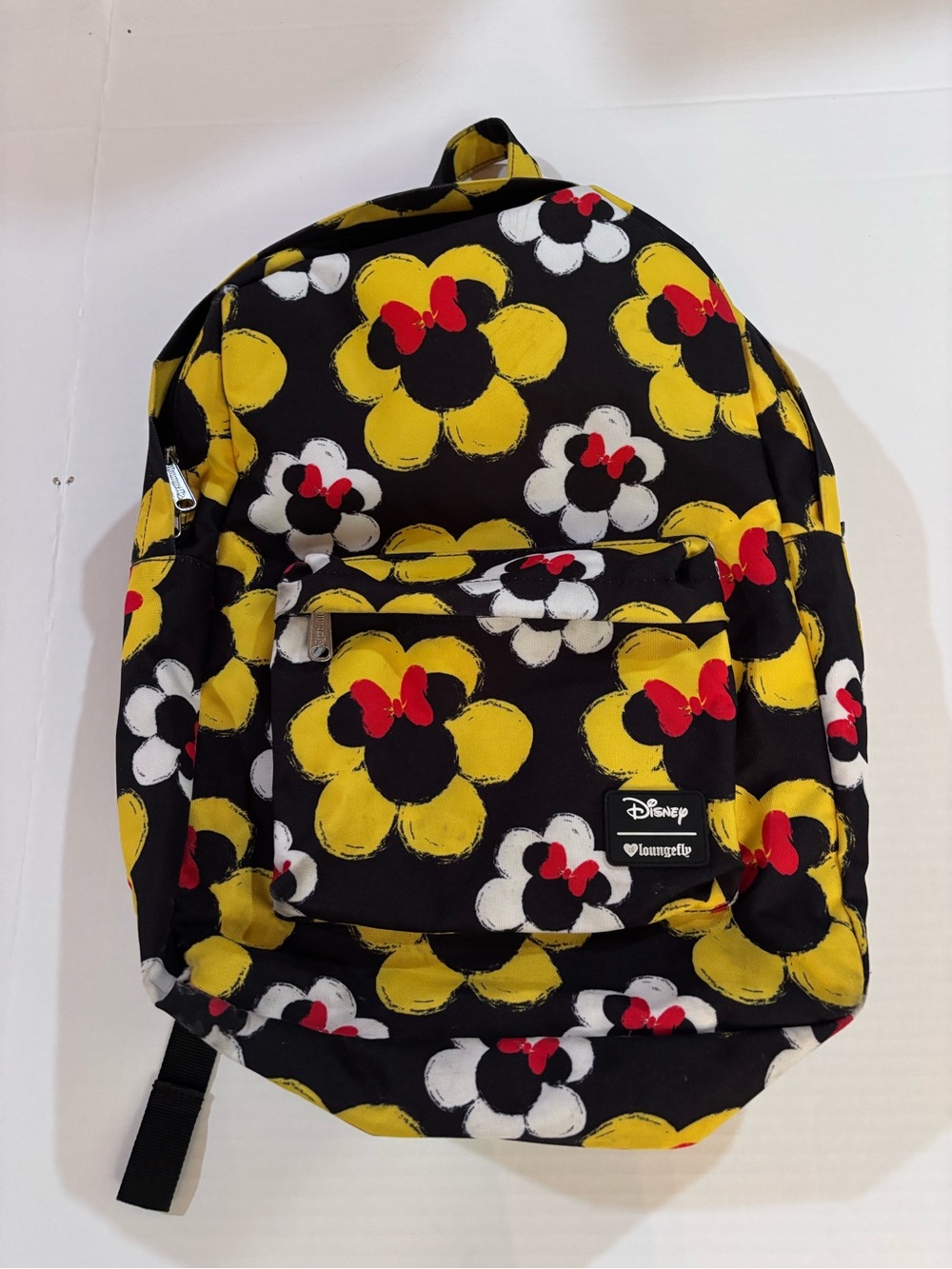 Disney Loungefly Minnie Kids Black Floral  Backpack